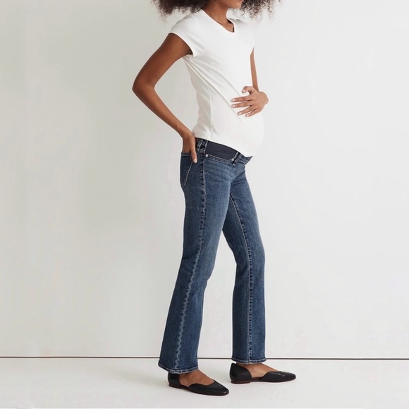 Madewell Maternity Side Panel Kick Out Crop Jeans - Picture 8 of 8